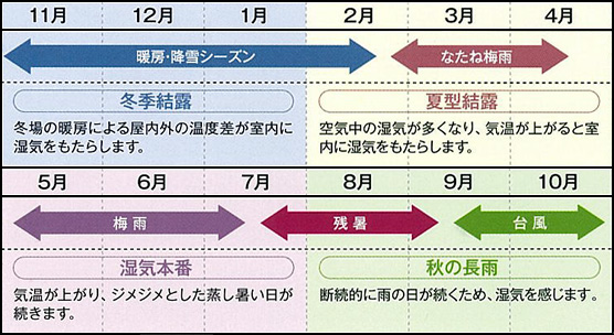 湿気　一年間